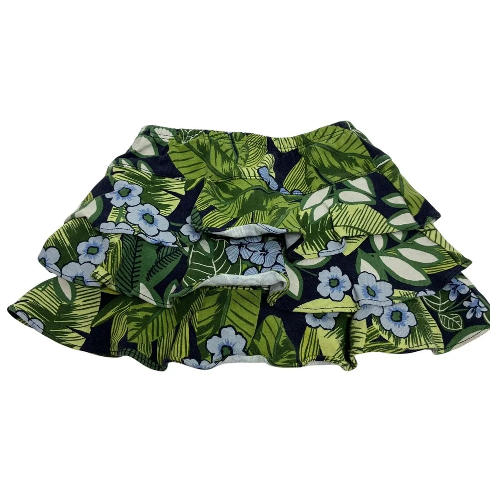 Gymboree Girls 2T Tropical Paradise Skort Set White Green Butterfly 2pc Outfit